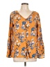 Pink Rose 100% Polyester Orange Long Sleeve Blouse Size L - photo 1