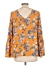 Pink Rose 100% Polyester Orange Long Sleeve Blouse Size L - photo 2