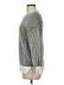 Fashion 100% Chenille Stripes Gray Black Pullover Sweater Size M - photo 5