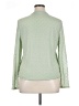 Scoop Solid Green Long Sleeve Top Size XL - photo 2