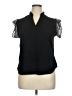 Amaryllis 100% Cotton Black Short Sleeve Blouse Size XL - photo 1