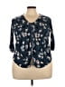 Torrid 100% Rayon Blue 3/4 Sleeve Blouse Size 2X Plus (2) - photo 1