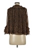 Calvin Klein 100% Polyester Animal Print Brown 3/4 Sleeve Blouse Size M - photo 2