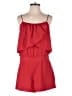 Bebe 100% Polyester Solid Red Romper Size 8 - photo 1