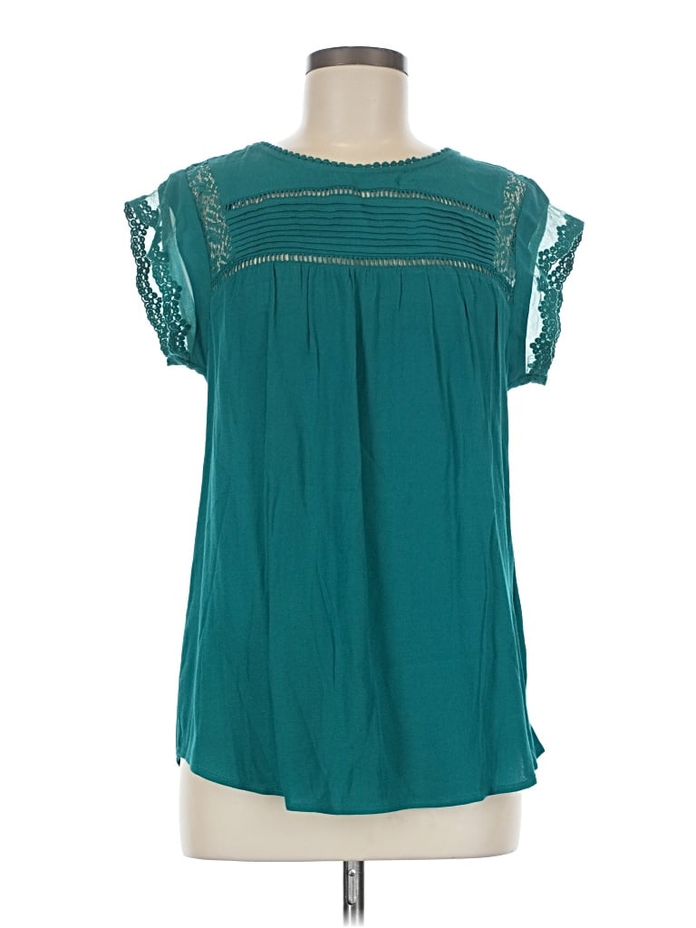 Daniel Rainn Short Sleeve Blouse In Blue