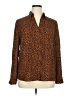 The Limited 100% Polyester Animal Print Brown Long Sleeve Blouse Size XL - photo 1