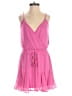 Francesca's 100% Polyester Solid Pink Romper Size XXS - photo 1
