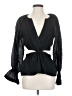 Something Navy Black 3/4 Sleeve Blouse Size S - photo 1