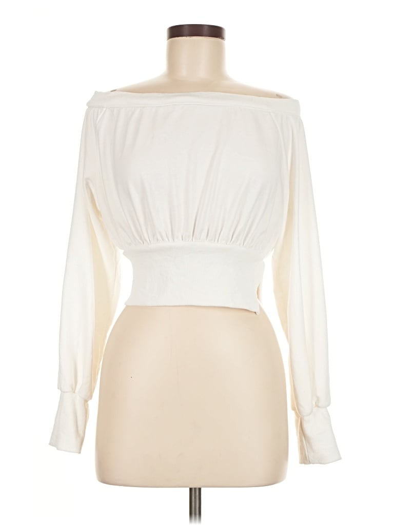 Pre-owned Dazy Long Sleeve Blouse In White