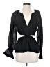 Something Navy Black 3/4 Sleeve Blouse Size S - photo 1
