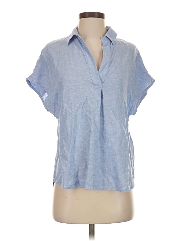 Pre-owned Banana Republic Short Sleeve Blouse In Blue