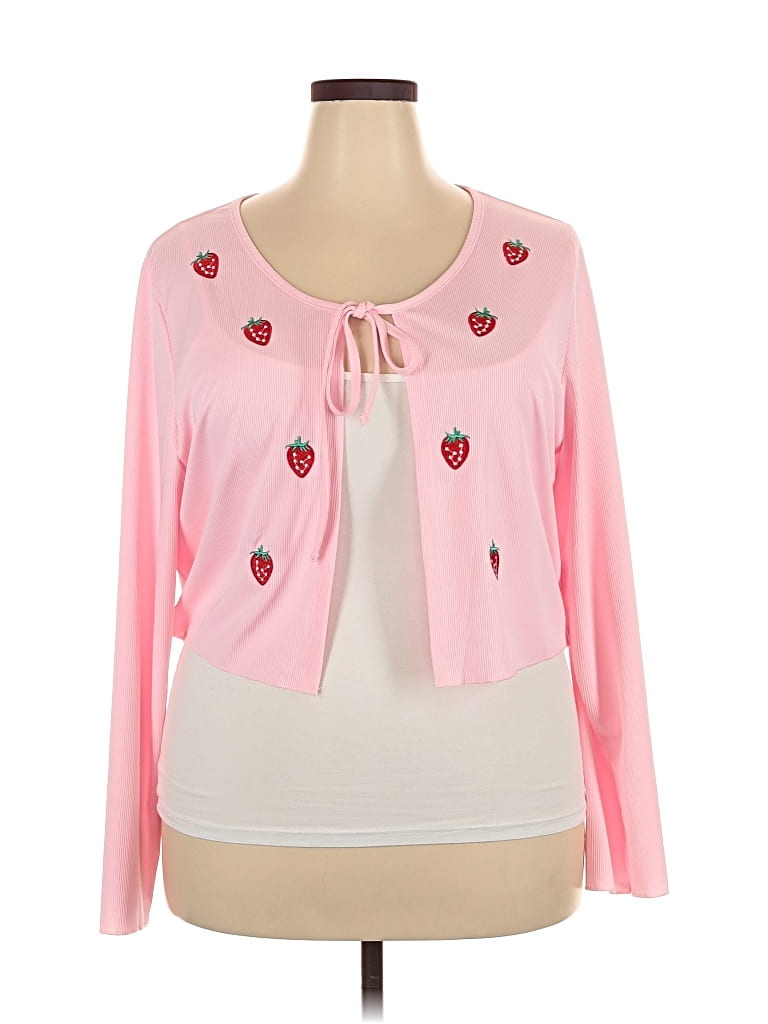 Pre-owned Shein Curve Long Sleeve Blouse In Pink