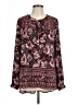 DR2 100% Polyester Burgundy Long Sleeve Blouse Size L - photo 1