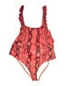 Shein Animal Print Red One Piece Swimsuit Size 4X - photo 1