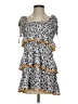 Tularosa 100% Polyester Print Gray White Casual Dress Size S - photo 1