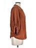 Maven West 100% Cupro Brown 3/4 Sleeve Button-Down Shirt Size L - photo 4