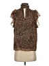 1.State 100% Polyester Animal Print Brown Short Sleeve Blouse Size S - photo 1