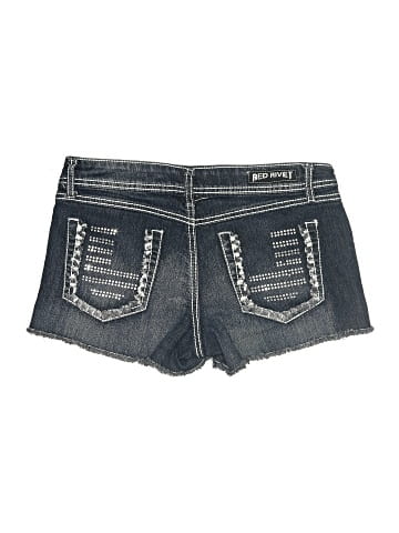 Red Rivet Denim Shorts (view 2)