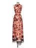 H&M 100% Polyester Print Orange Casual Dress Size 4 - photo 2