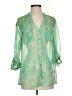 Jockey 100% Polyester Green 3/4 Sleeve Blouse Size S - photo 1