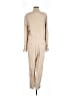 Equipment 100% Viscose Metallic Tan Jumpsuit Size 8 - photo 2