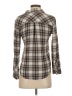 Rails 100% Rayon Plaid Brown 3/4 Sleeve Button-Down Shirt Size XS - photo 2