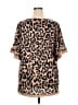 Unbranded Brown Short Sleeve Blouse Size XXL - photo 2