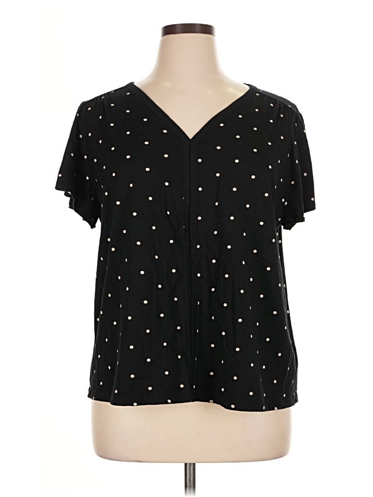 Pre-owned Old Navy Short Sleeve Blouse In Black