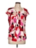 Ellen Tracy Pink Short Sleeve Blouse Size L - photo 1