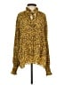 Max Studio 100% Polyester Yellow Long Sleeve Blouse Size S - photo 1