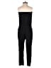 Azure Skies 100% Rayon Solid Black Jumpsuit Size XS - photo 2