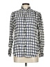 Joie 100% Viscose Checkered-gingham Blue Ivory Long Sleeve Button-Down Shirt Size L - photo 1