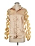 Unbranded 100% Polyester Metallic Gold Long Sleeve Blouse Size M - photo 1