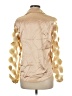 Unbranded 100% Polyester Metallic Gold Long Sleeve Blouse Size M - photo 2