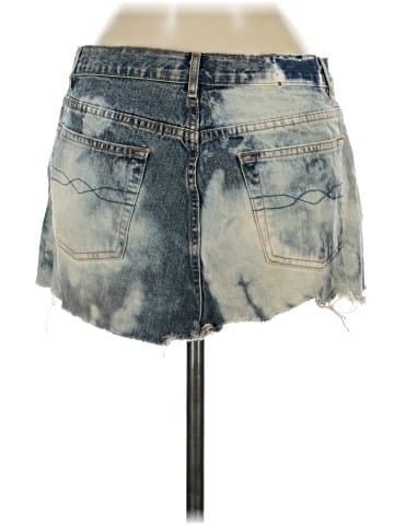 Blue Asphalt Denim Skirt (view 2)