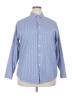 Calvin Klein 100% Cotton Blue Long Sleeve Button-Down Shirt Size 17 - photo 1