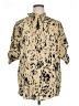 Unbranded 100% Polyester Animal Print Gold Tan 3/4 Sleeve Blouse Size XL - photo 1