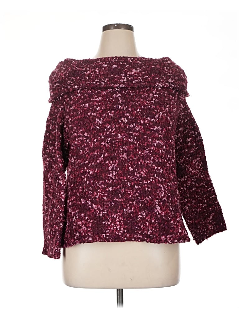 Pre-owned Knox Rose Pullover Sweater In Burgundy