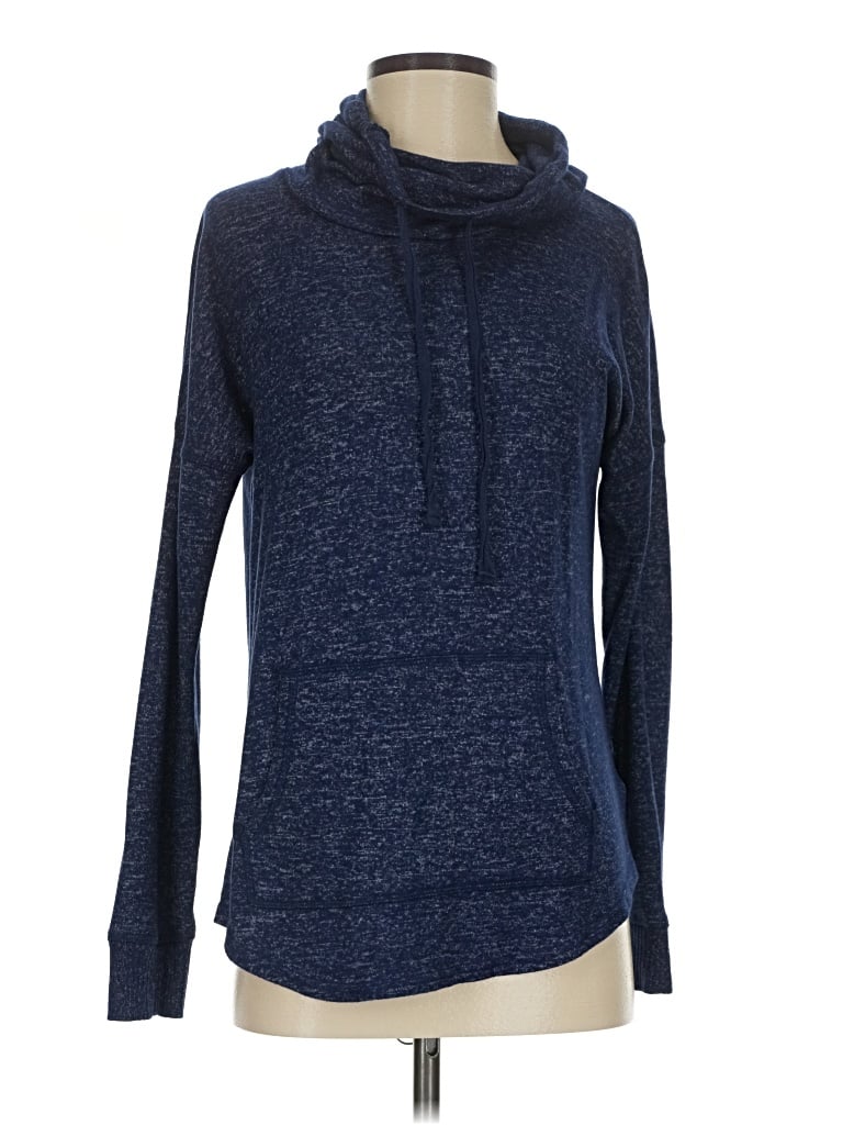 Pre-owned Boxercraft Long Sleeve Top Blue Cowl Neck Tops