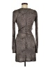 Three Dots 100% Viscose Animal Print Gray Cocktail Dress Size M - photo 2