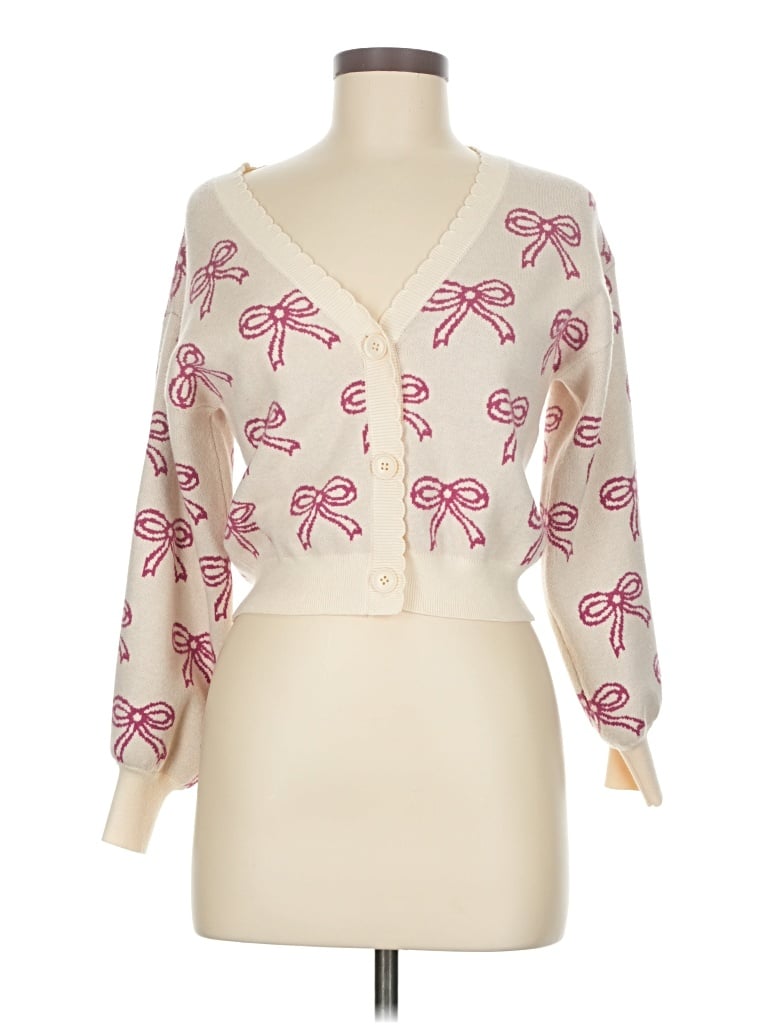 Pre-owned Willow & Wind Cardigan Sweater In White