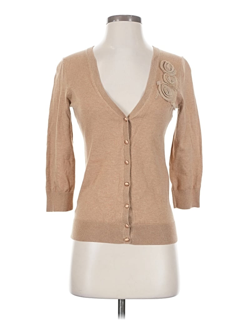 Pre-owned Ann Taylor Loft Cardigan Sweater In Tan