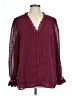 Unbranded 100% Polyester Burgundy Long Sleeve Blouse Size XL - photo 1