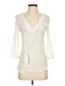 Lavender Brown 100% Rayon Ivory 3/4 Sleeve Blouse Size XS - photo 1
