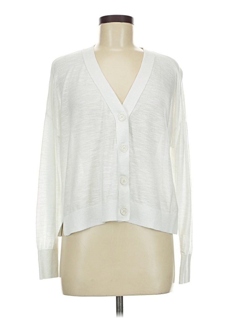 Pre-owned Ann Taylor Loft Cardigan Sweater In White