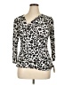 MSK Animal Print Ivory 3/4 Sleeve Top Size XL - photo 1