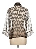 Nicola 100% Polyester Chevron-herringbone Silver 3/4 Sleeve Blouse Size L - photo 2