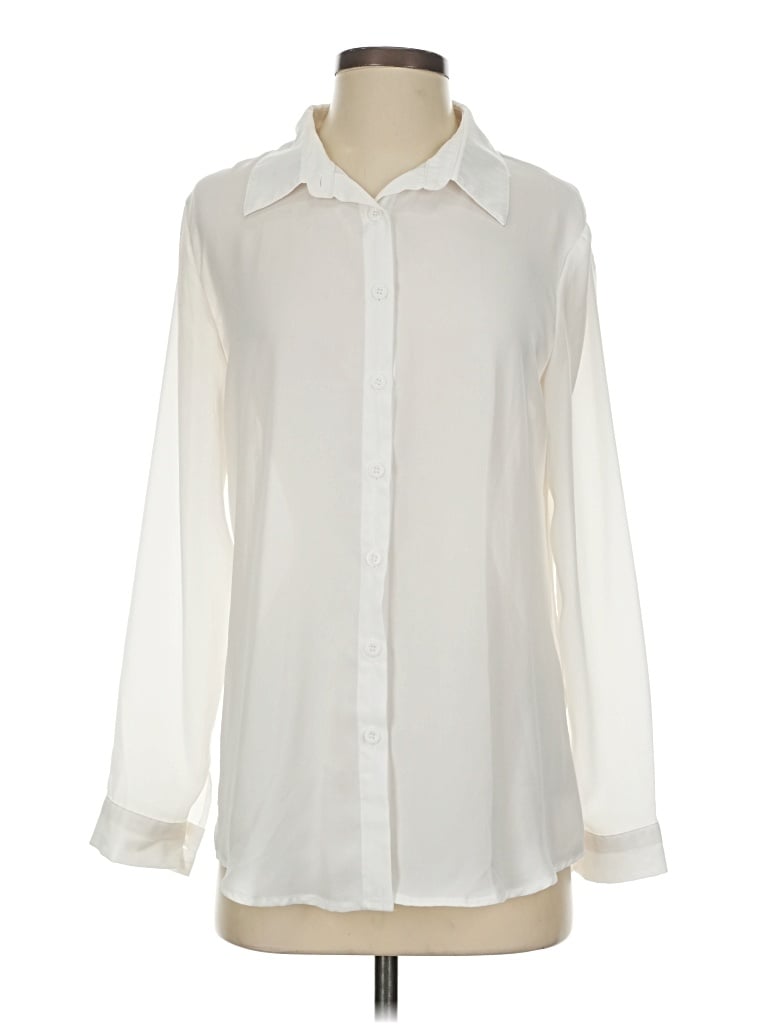 Pre-owned Yidarton Long Sleeve Blouse In White