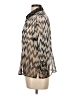 Nicola 100% Polyester Chevron-herringbone Silver 3/4 Sleeve Blouse Size L - photo 5