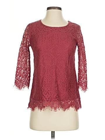 THREE PINK HEARTS 3/4 Sleeve Top (view 1)